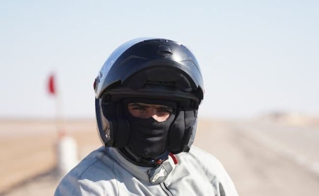 Rider with balaclava helmet