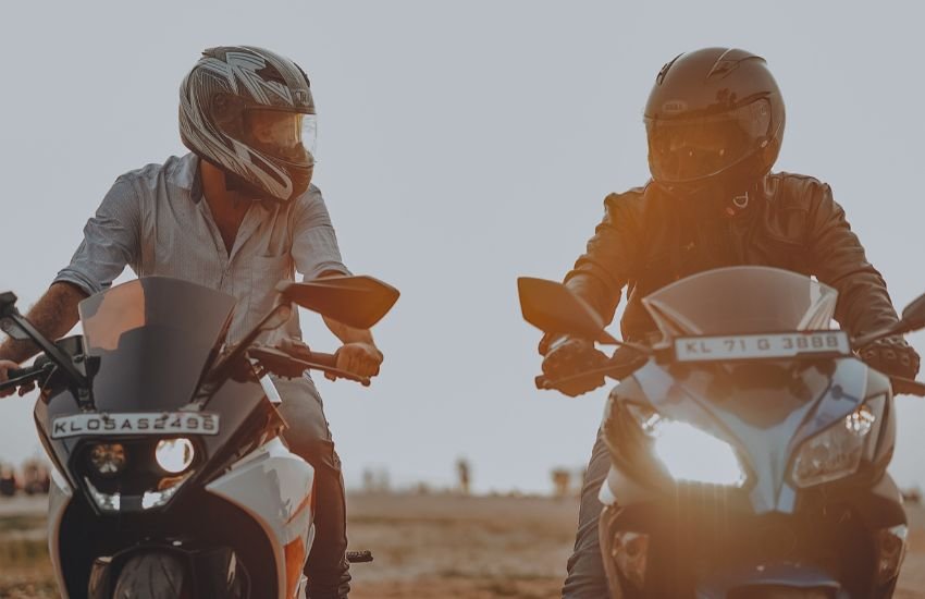 bikers with helmets